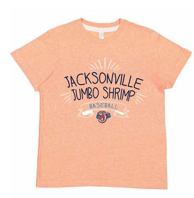 Jacksonville Jumbo Shrimp Soft As A Grape Youth Papaya Tee