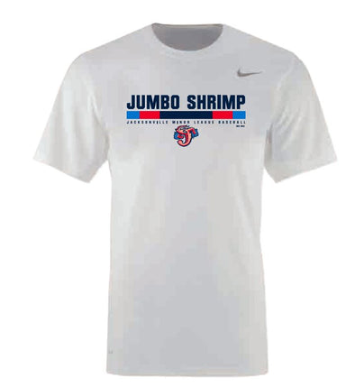 Jacksonville Jumbo Shrimp White Dugout Dri-Fit Tee