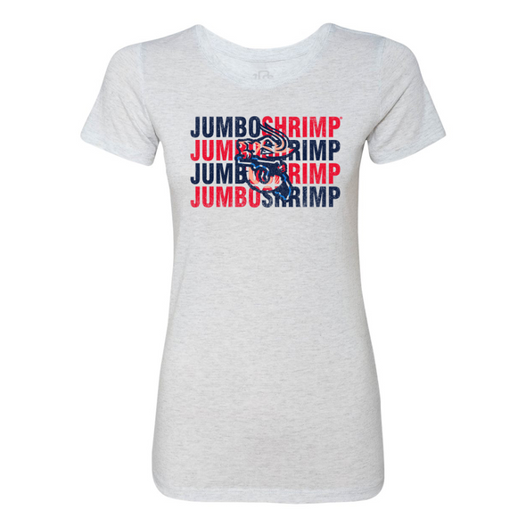 Jacksonville Jumbo Shrimp 108 Stitches Ladies Repeater Tee