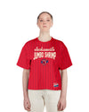 Jacksonville Jumbo Shrimp New Era Women's Boxy Pinstripe Tee