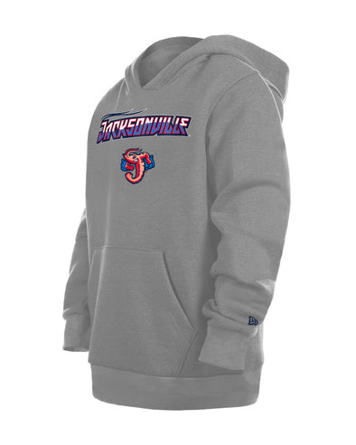 Jacksonville Jumbo Shrimp New Era Youth Heather Gray Team Hoodie