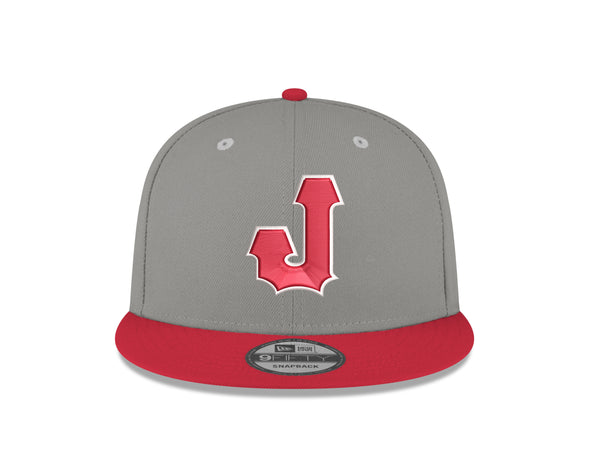 Jacksonville Jumbo Shrimp New Era Jacksonville Red Caps Heather Gray 9Fifty Snapback