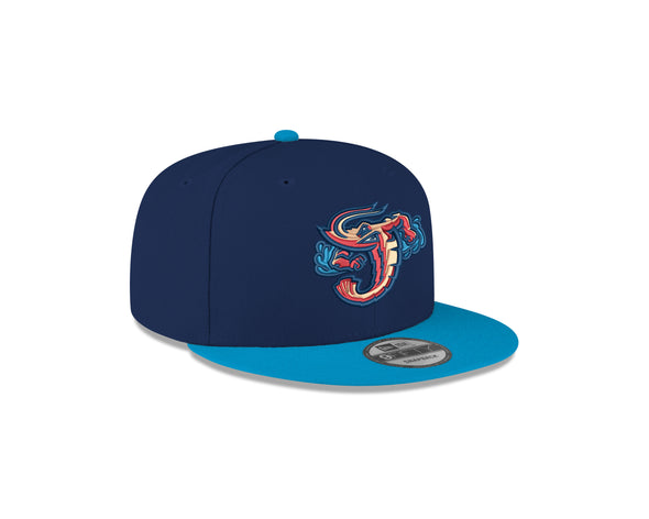 Jacksonville Jumbo Shrimp New Era Youth Midnight Navy/Electric Blue 9Fifty Snapback