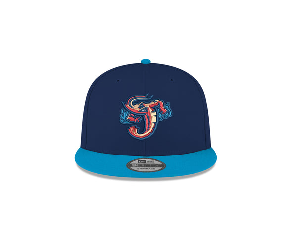 Jacksonville Jumbo Shrimp New Era Youth Midnight Navy/Electric Blue 9Fifty Snapback