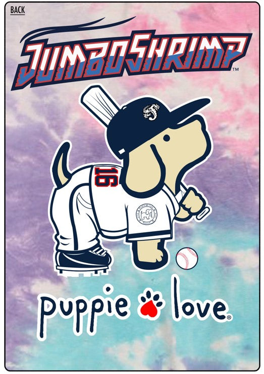 Jacksonville Jumbo Shrimp Puppie Love Baseball Pup Cotton Candy L/S Tee