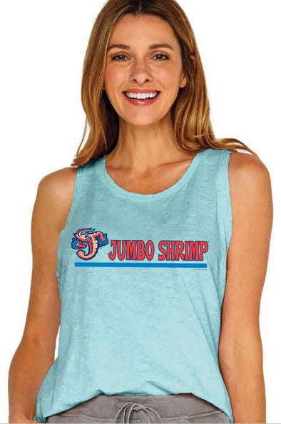 Jacksonville Jumbo Shrimp Soft As A Grape Ladies Aquarius Cut Rib Tank