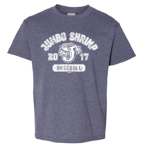 Jacksonville Jumbo Shrimp Bimm Ridder Youth Edison Heather Navy Tee