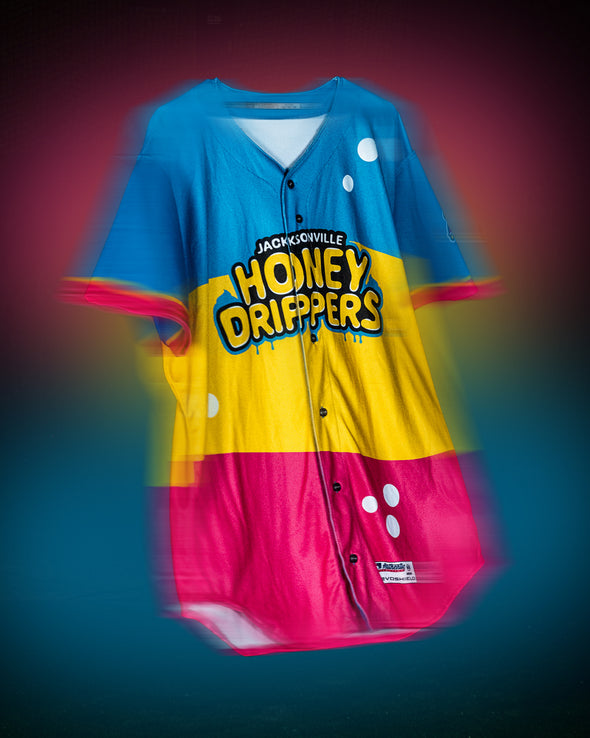 Jacksonville Jumbo Shrimp Evoshield Honey Drippers Theme Night Replica Jersey PREORDER