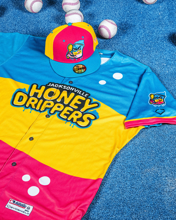 Jacksonville Jumbo Shrimp Evoshield Honey Drippers Theme Night Replica Jersey PREORDER