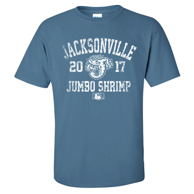 Jacksonville Jumbo Shrimp Bimm Ridder Backbow Indigo Tee