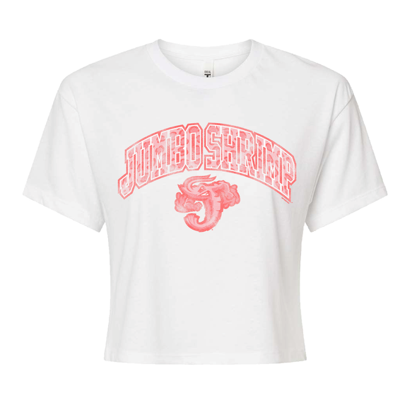 Jacksonville Jumbo Shrimp Bimm Ridder Ladies White Crop Tee