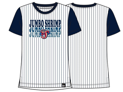 Jacksonville Jumbo Shrimp New Era Youth Pinstripe Repeater Tee