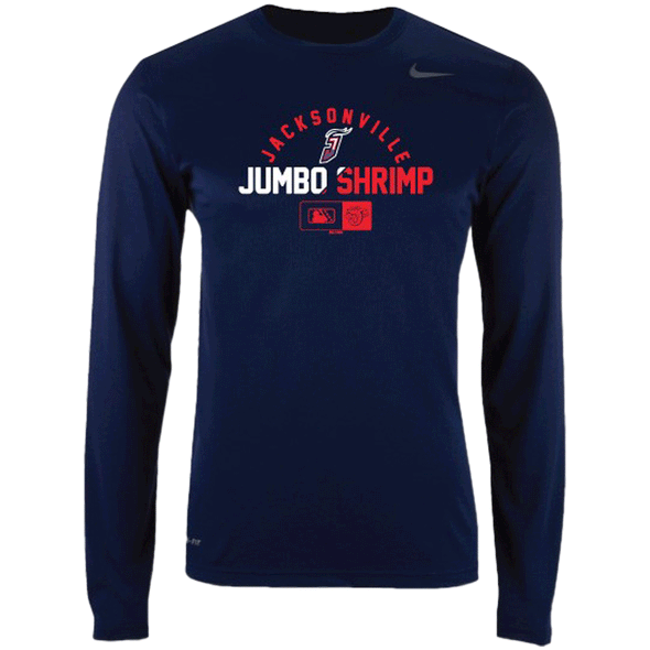 Jacksonville Jumbo Shrimp Nike Navy Legend L/S Dri-Fit Tee