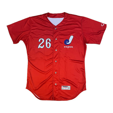 Jacksonville Jumbo Shrimp Evoshield 1987 Jacksonville Expos Alt. Red Jersey