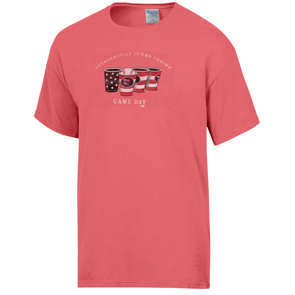 Jacksonville Jumbo Shrimp Comfort Wash Coral Gameday Tee