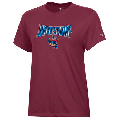 Jacksonville Jumbo Shrimp Champion Women's Garnet Tee