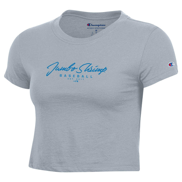 Jacksonville Jumbo Shrimp Champion Women's Silver Baby Tee