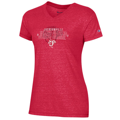 Jacksonville Jumbo Shrimp Ladies Champion Scarlet Triumph V-Neck Tee