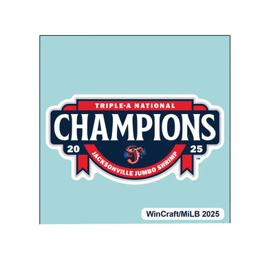 Jacksonville Jumbo Shrimp Wincraft 2025 Triple A National Champions Perfect Cut Decal