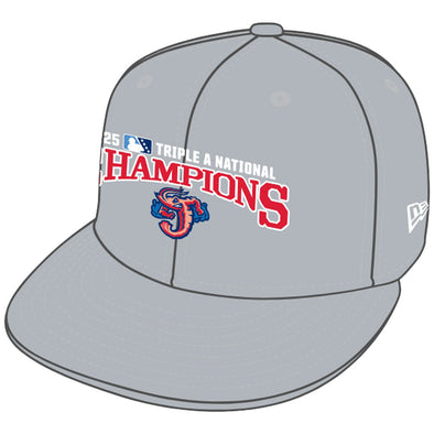 Jacksonville Jumbo Shrimp New Era Gray 2025 Triple A National Champions 9Fifty