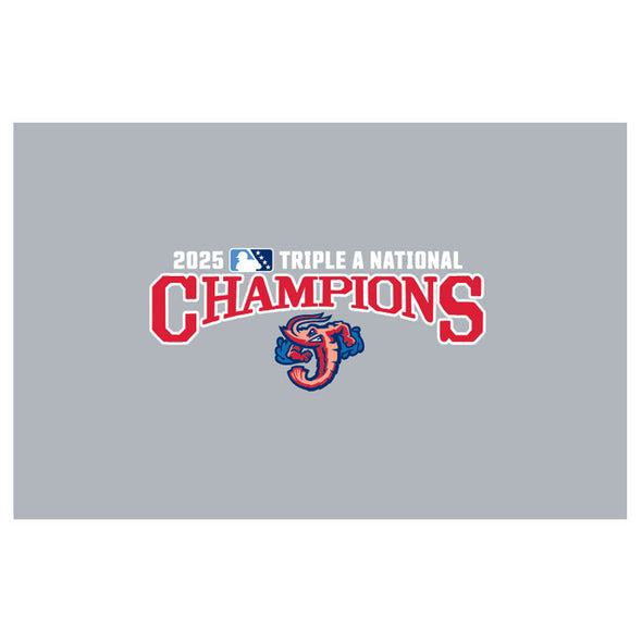 Jacksonville Jumbo Shrimp New Era Gray 2025 Triple A National Champions 9Fifty