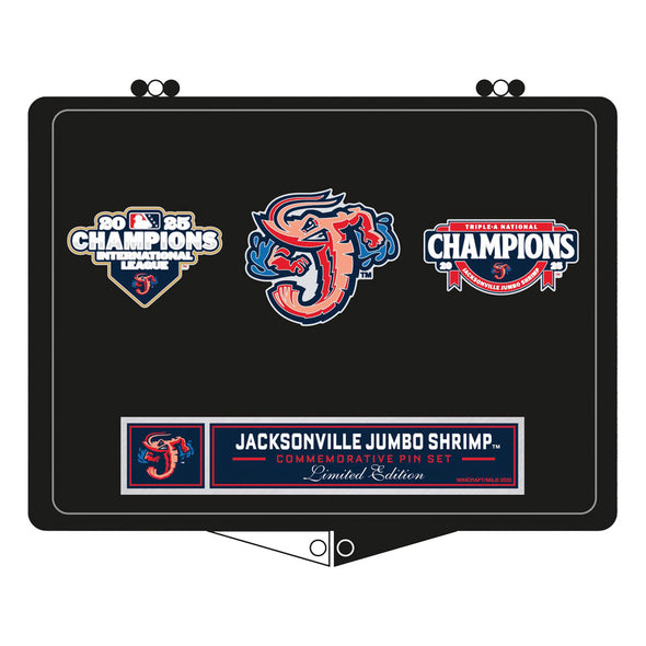 Jacksonville Jumbo Shrimp Wincraft 2025 Championship Lapel Pin Set