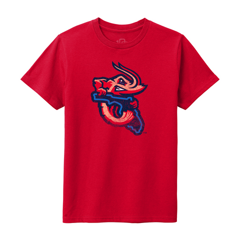 Jacksonville Jumbo Shrimp 108 Stitches Youth Vintage Red Tee