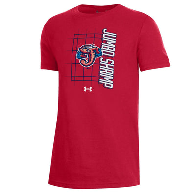 Jacksonville Jumbo Shrimp Under Armour Youth Red Perf. Cotton Tee