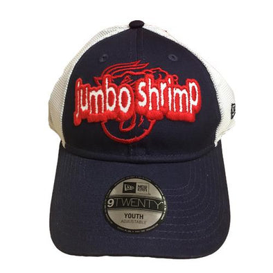 Jacksonville Jumbo Shrimp New Era Youth Navy Pop Stitcher 9Twenty